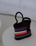 Bolso crochet de colores  base cuadrada M