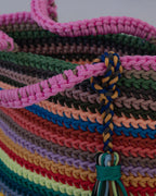 Bolso crochet de colores  base cuadrada M