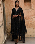 Black Angrakha Set By KYNAH, Luxury Indian Fashion & Bridal Wear