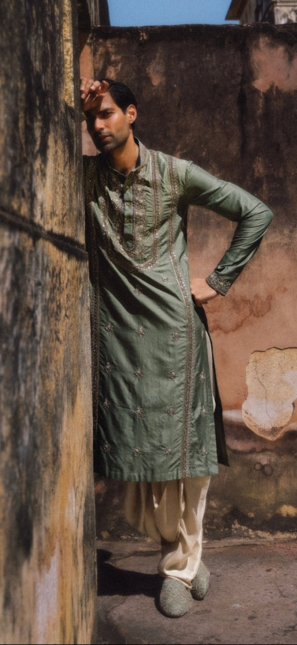 Fern Kurta Dhoti Set By KYNAH, Luxury Indian Fashion & Bridal Wear