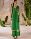 Green Straight Angrakha Set By KYNAH, Luxury Indian Fashion & Bridal Wear