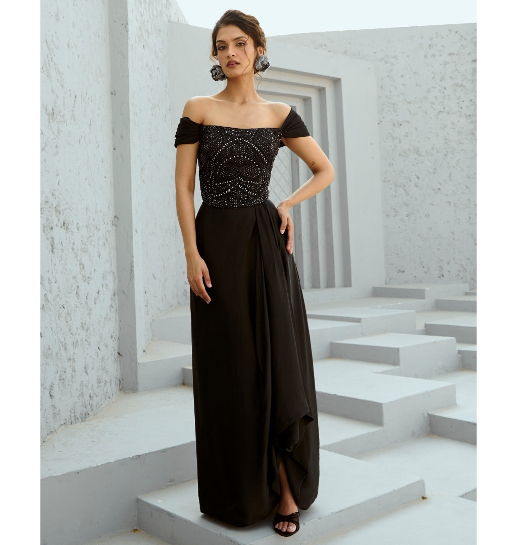 Stella Corset Drape Skirt Set By KYNAH, Luxury Indian Fashion & Bridal Wear