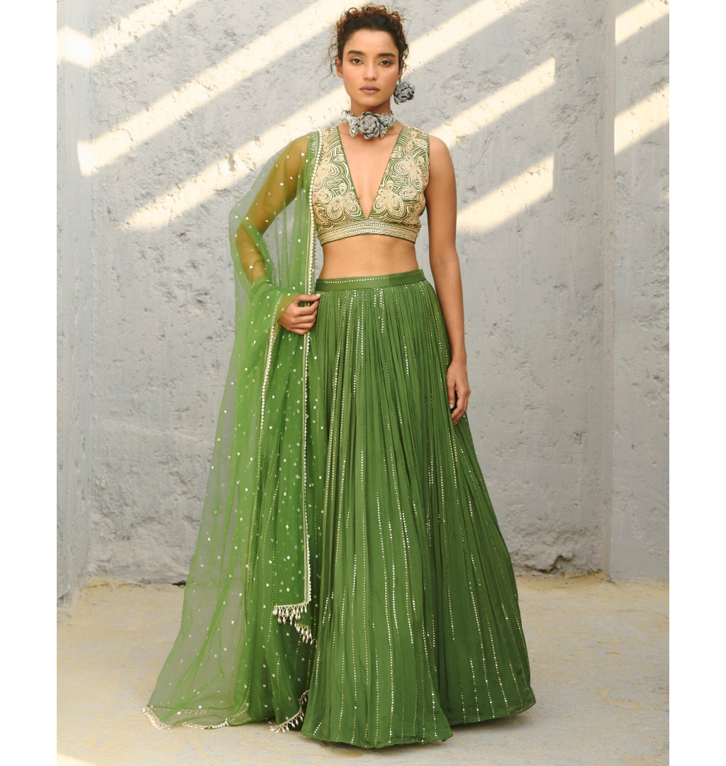 Venus Ruched Skirt Set By KYNAH, Luxury Indian Fashion & Bridal Wear