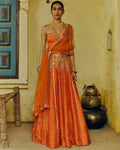Rust Bandhej Lehenga Set By KYNAH, Luxury Indian Fashion & Bridal Wear