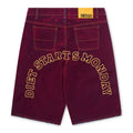 Diet Starts Monday Arch Denim Shorts - Red