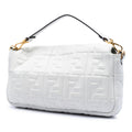 Large Zucca Embossed Leather Baguette Satchel
