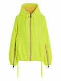 Khrisjoy Tweed Windbreaker Jacket — Lime Green
