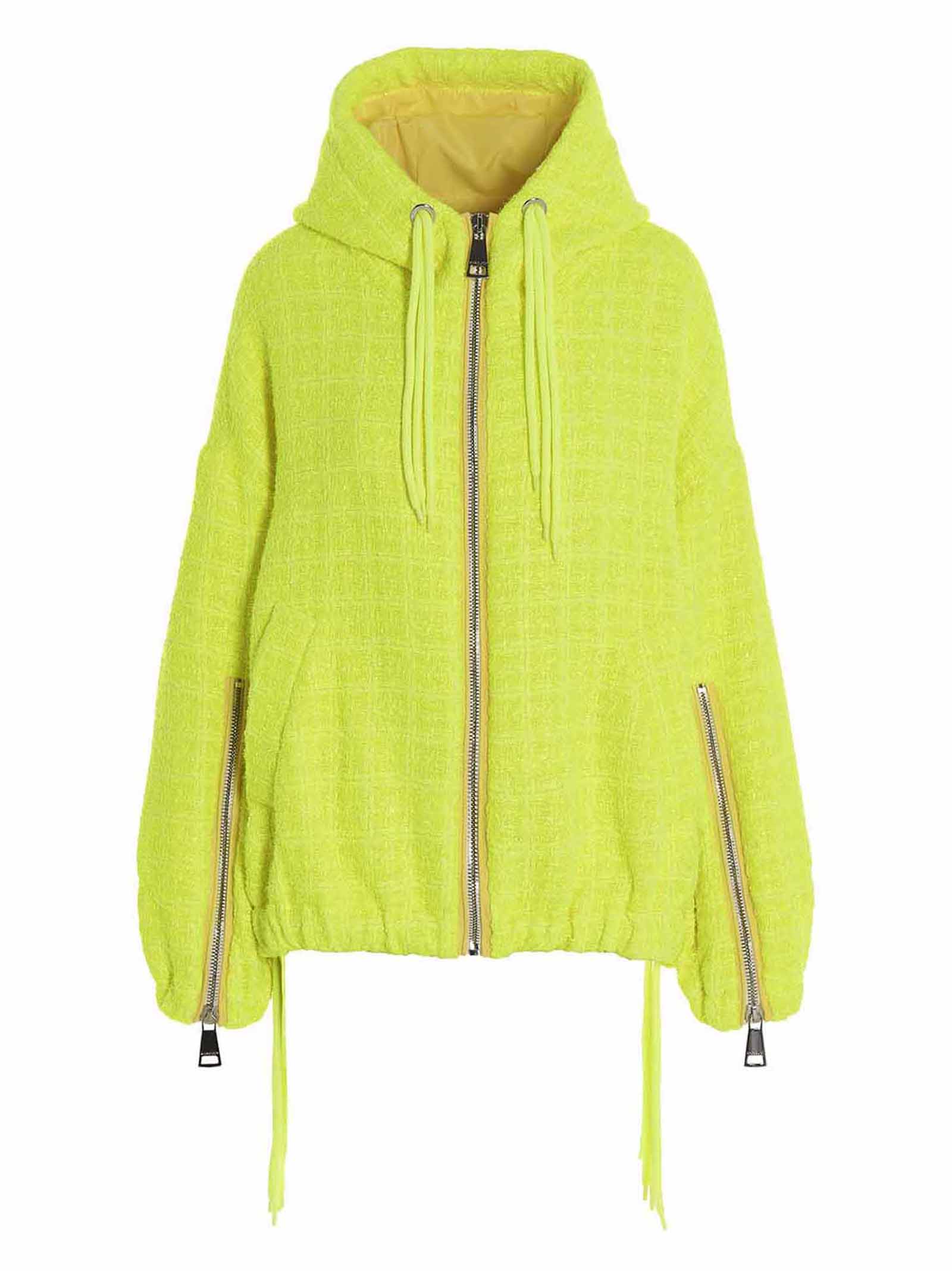 Khrisjoy Tweed Windbreaker Jacket — Lime Green