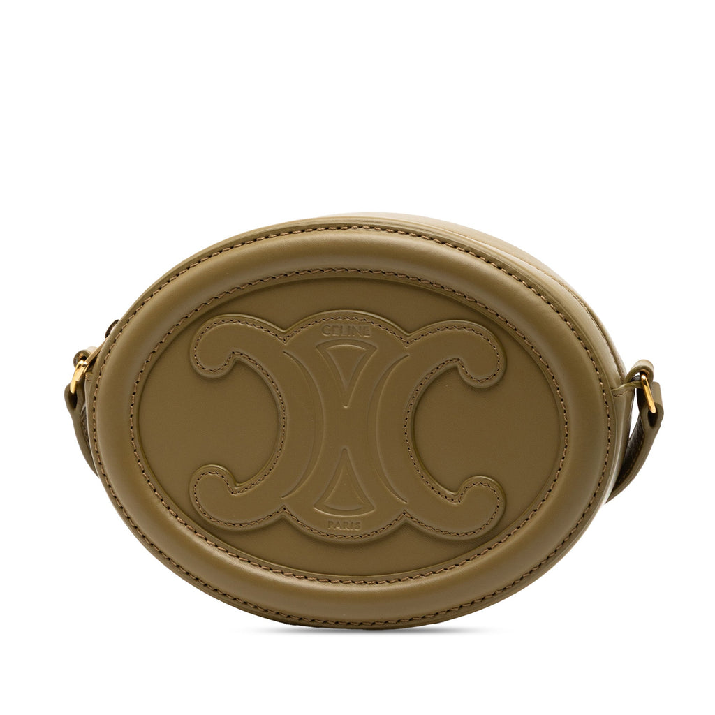 Small Calfskin Cuir Triomphe Oval Crossbody