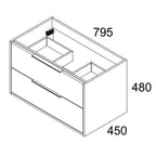 BATHME TWO Mueble de Baño con Lavabo 80 cm Negro