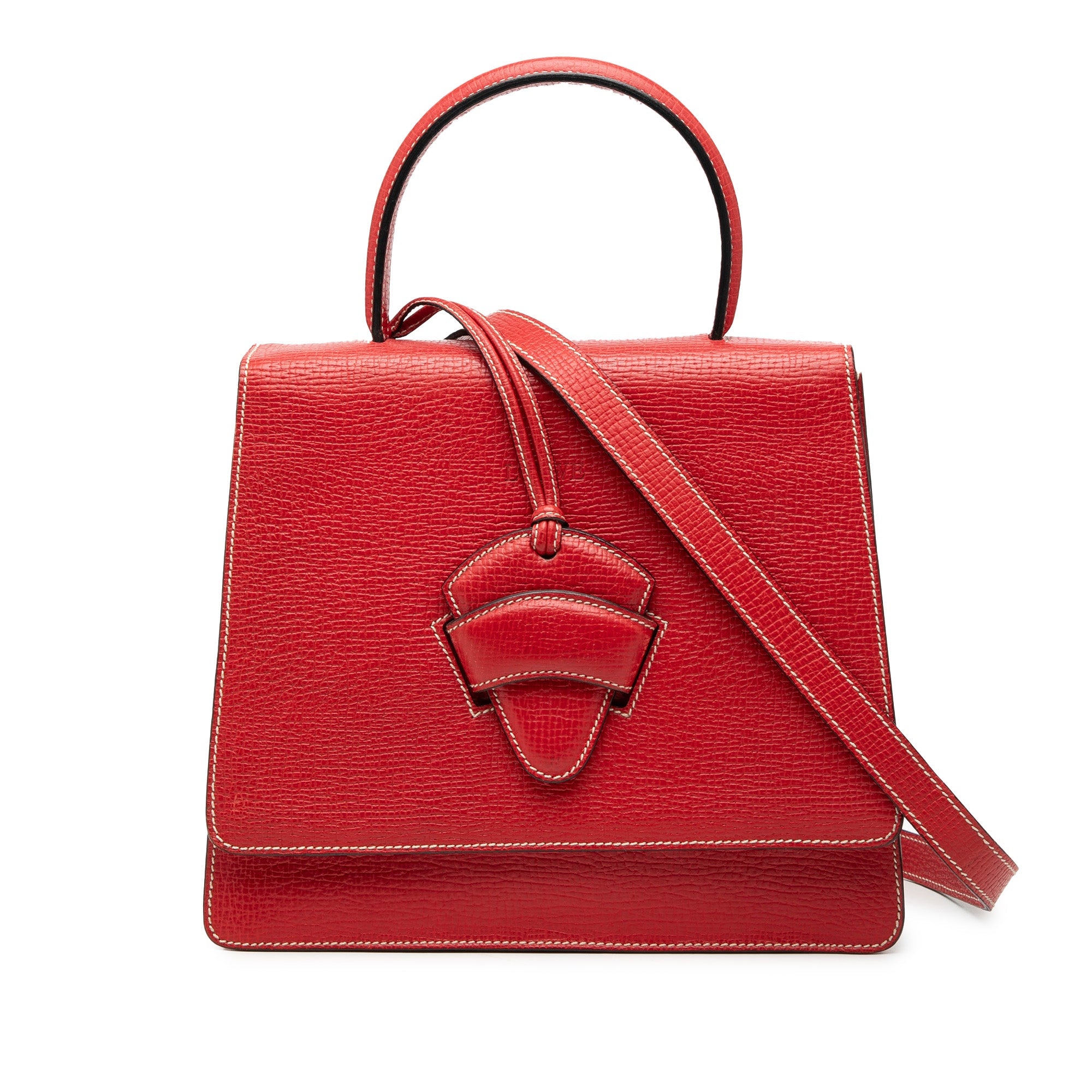 Textured Leather Barcelona Top Handle Bag