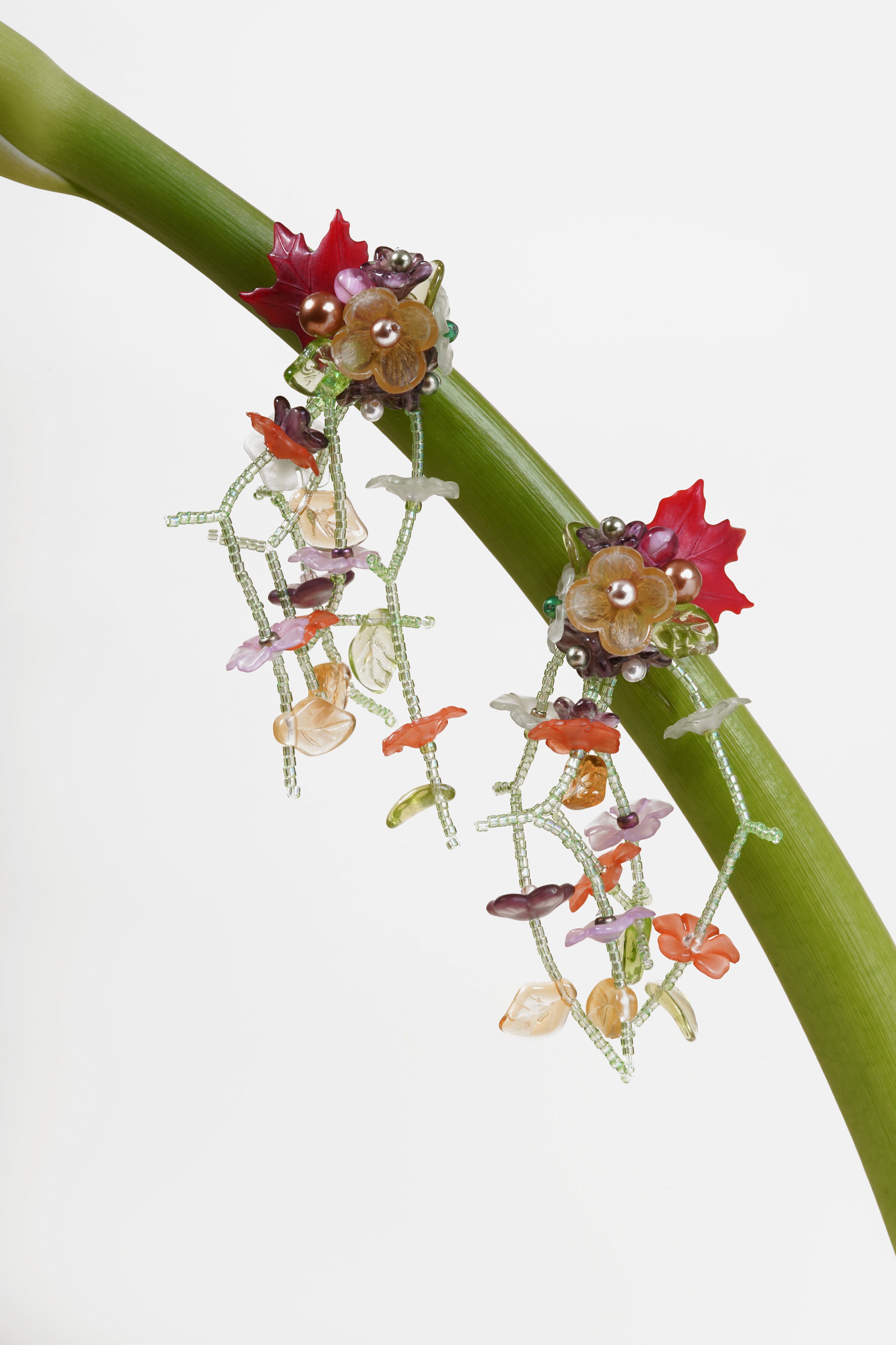 Blooming Garden Flower Beaded Earrings