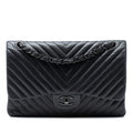 Jumbo Classic Chevron Lambskin So Black Double Flap