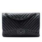 Jumbo Classic Chevron Lambskin So Black Double Flap