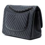 Jumbo Classic Chevron Lambskin So Black Double Flap