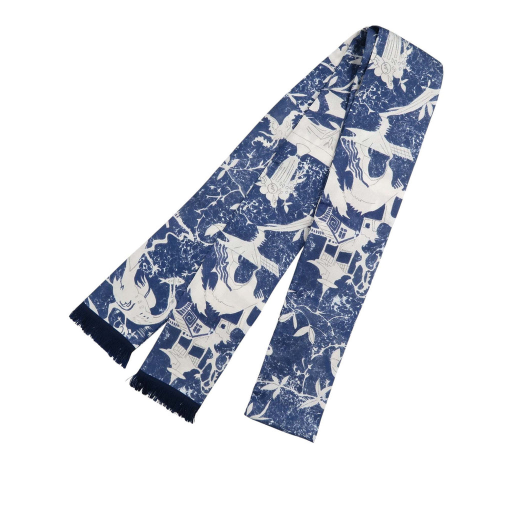 Printed Silk Muffler Scarf