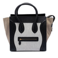 Mini Canvas and Suede Tricolor Luggage Tote