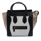 Mini Canvas and Suede Tricolor Luggage Tote