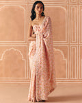 Blush Pink Sari & Corset By KYNAH, Luxury Indian Fashion & Bridal Wear