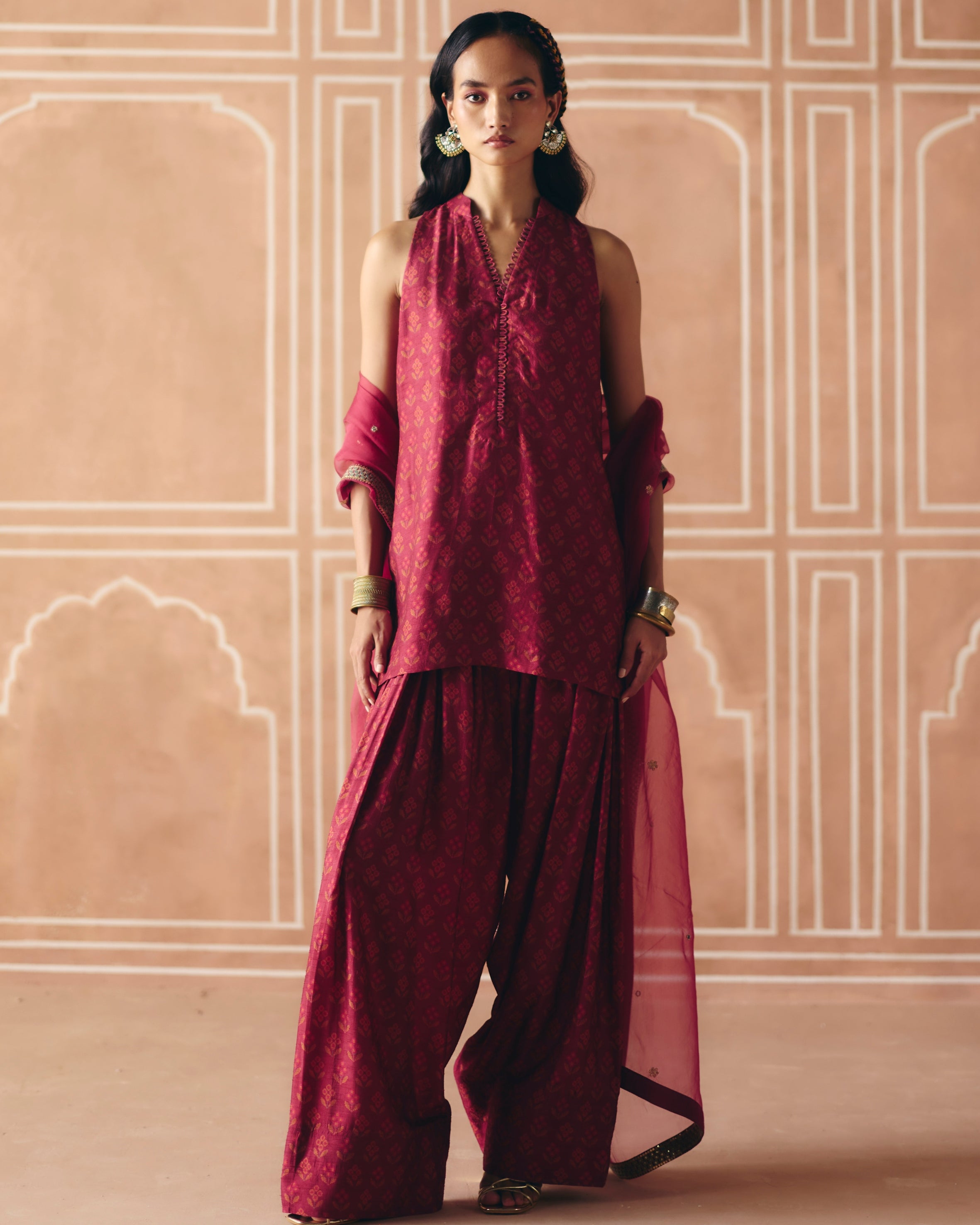 Berry Plum Farshi Salwar Kurta Set By KYNAH, Luxury Indian Fashion & Bridal Wear