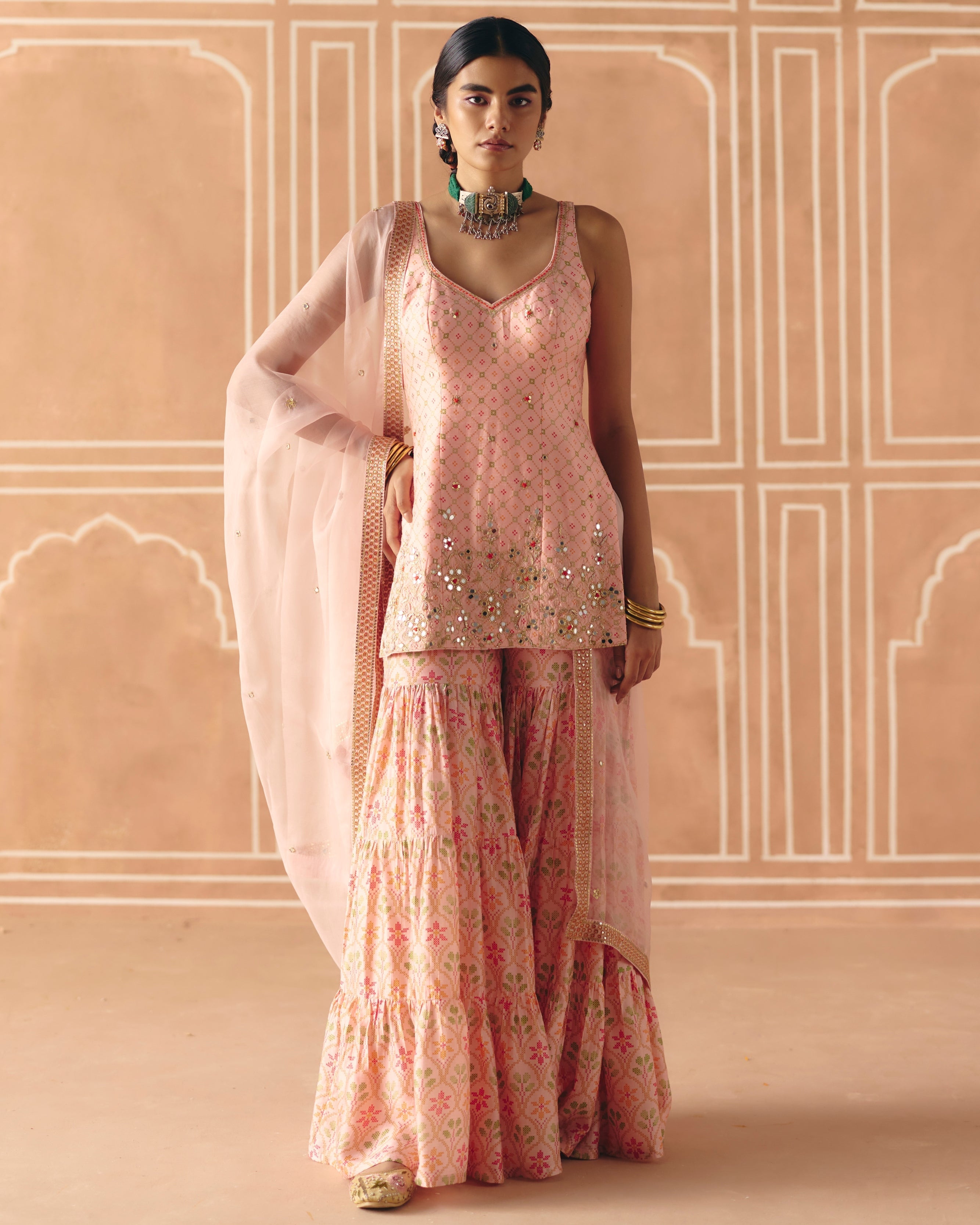 Blush Pink Sharara Set By KYNAH, Luxury Indian Fashion & Bridal Wear