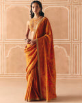 Burnt Orange Sari Set By KYNAH, Luxury Indian Fashion & Bridal Wear
