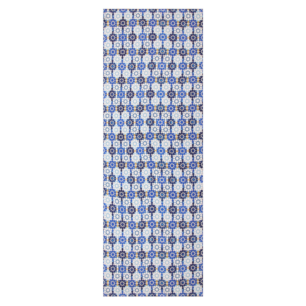 Blue Silk Scarf with Islamic Pattern DalAhorra