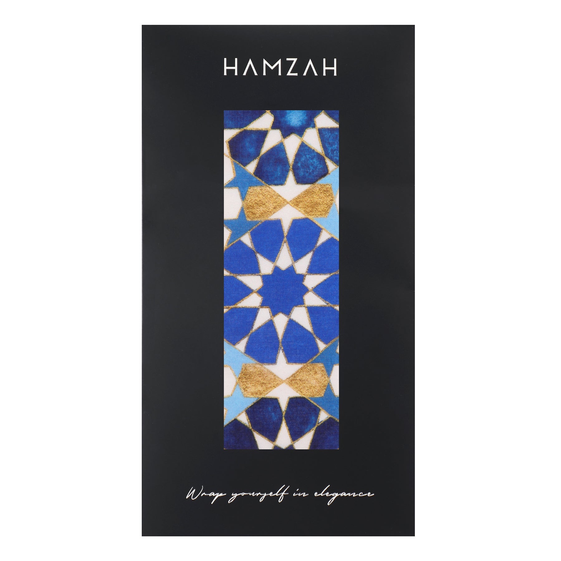 Blue Silk Scarf with Islamic Pattern DalAhorra