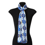 Blue Silk Scarf with Islamic Pattern DalAhorra