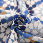 Blue and Gold Printed Scarf - 100% Modal