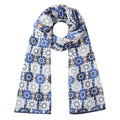 Blue and Gold Printed Scarf - 100% Modal