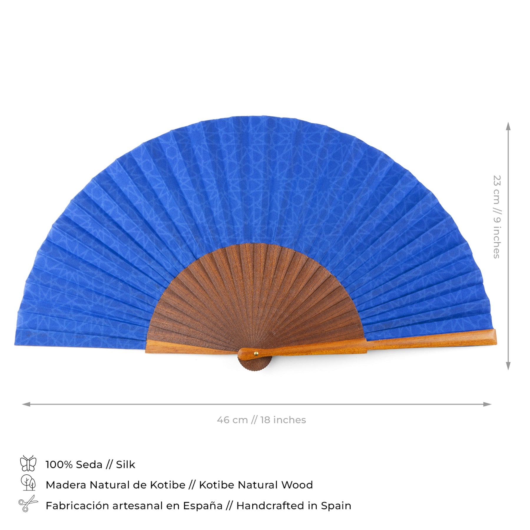 Blue silk hand fan Dalila