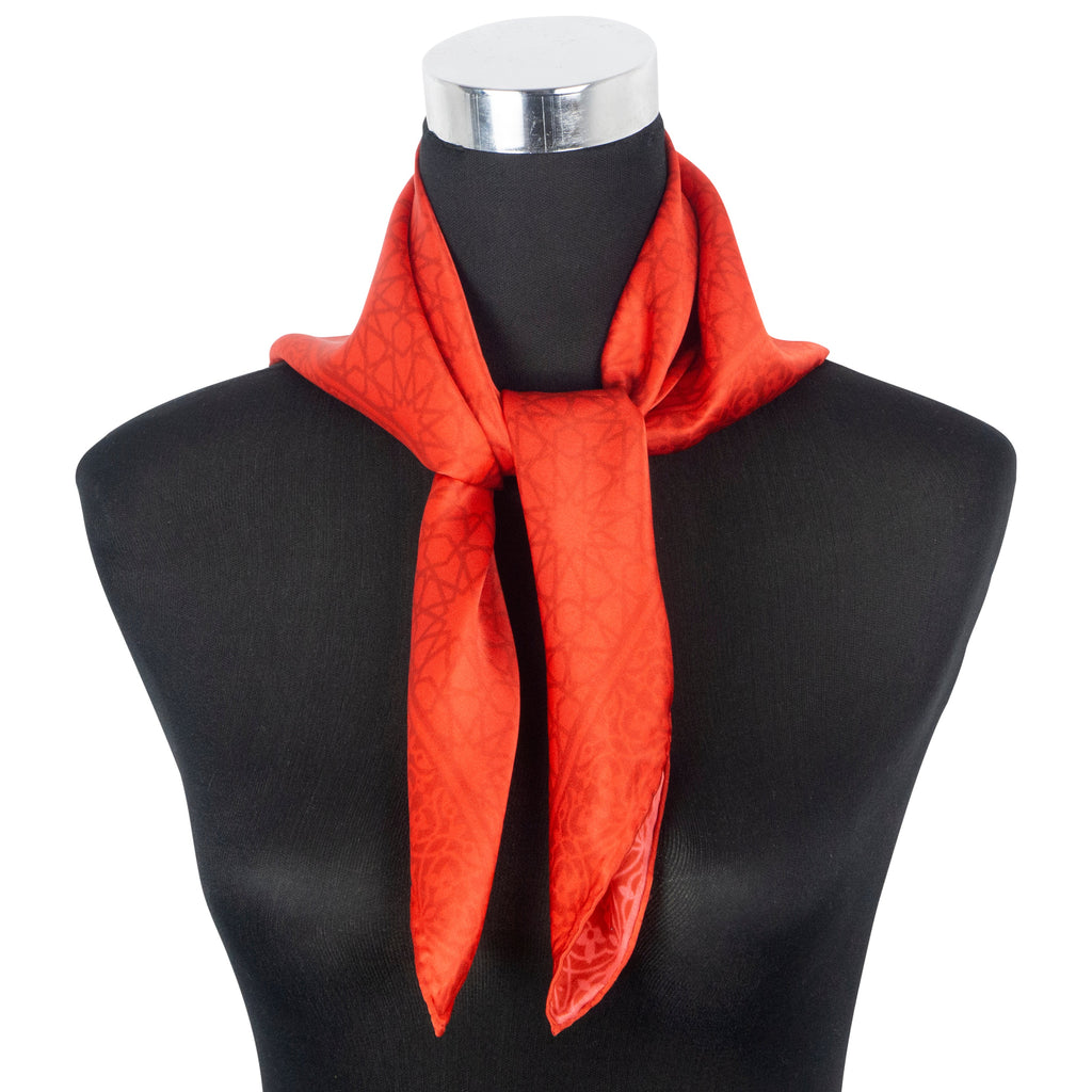 Red Silk Square Scarf Dalila
