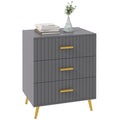 Bedroom Chest of Drawers, Modern 3-Tier Storage Drawer Unit for Living Room, Dark Grey