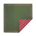 Deco Olive & Red Double-Sided Mahjong Mat By The Mahjong House