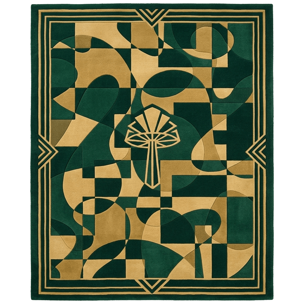 Deconstructed Courtyard Garden Hand Tufted Rug