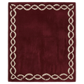 Deep Crimson Celtic Border Hand Tufted Rug