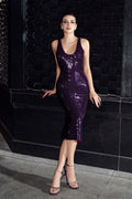 Dazzle Sequin Scoop Neck Gown