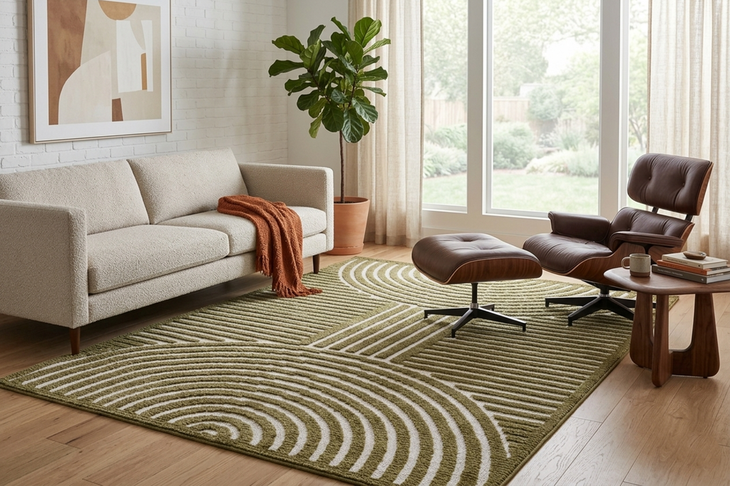 Deron Khaki Washable Area Rug