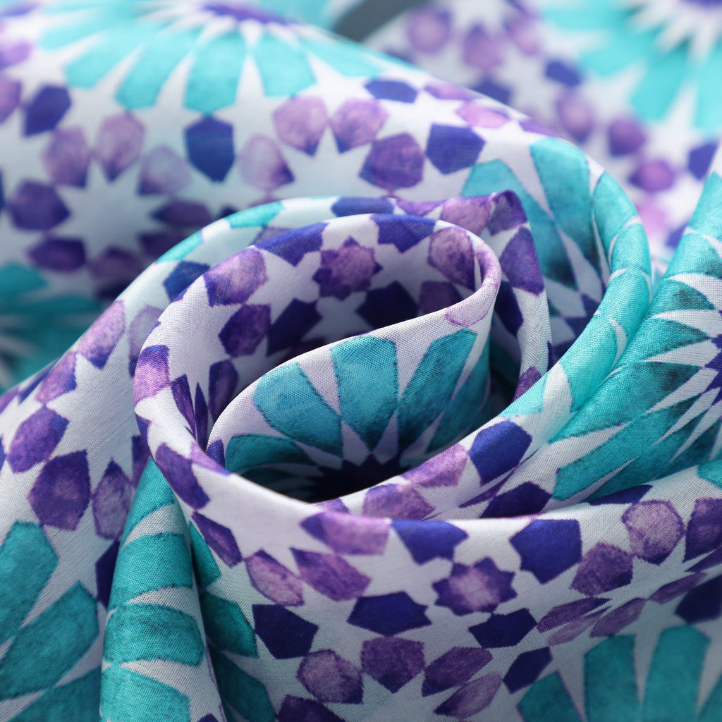 Purple and Turquoise Silk Scarf Layla