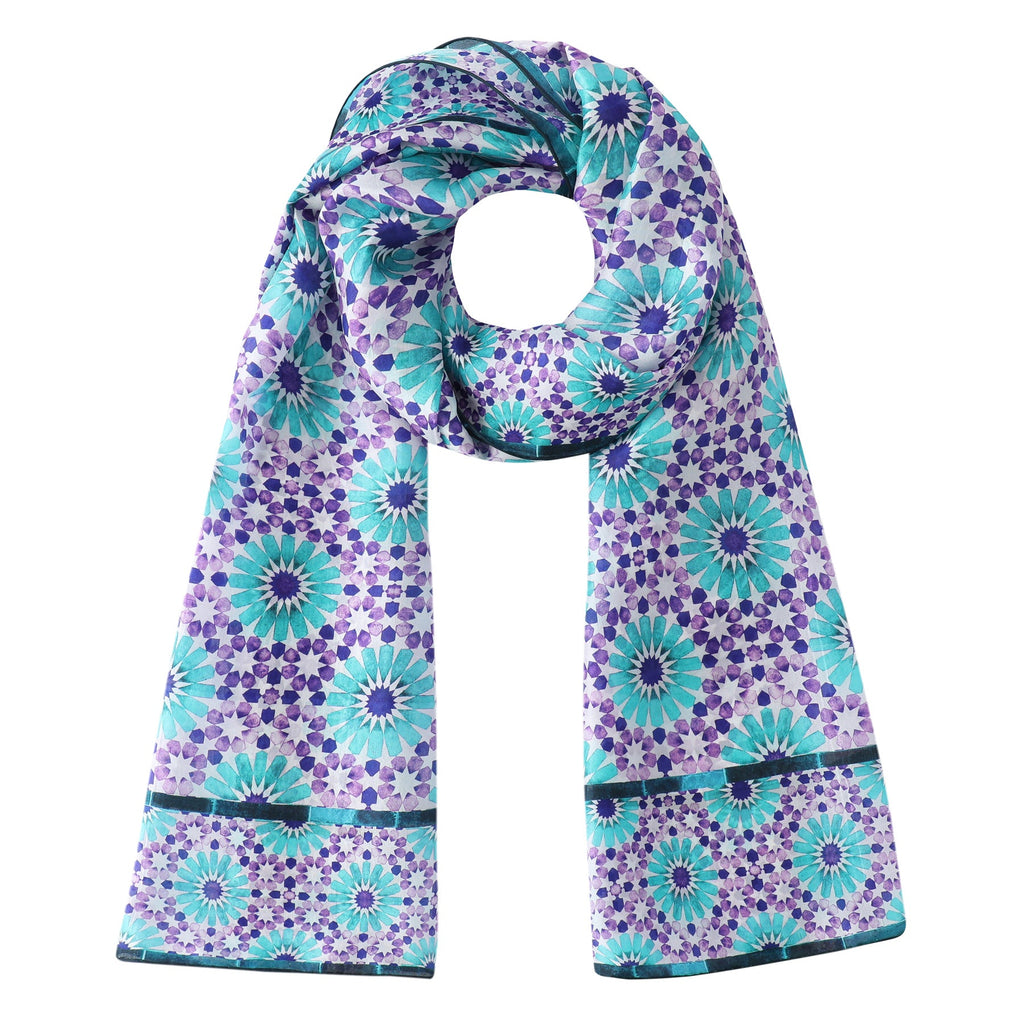 Purple and Turquoise Silk Scarf Layla