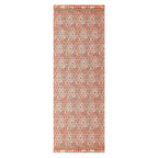 Orange Silk Scarf with Geometric Print Zellige