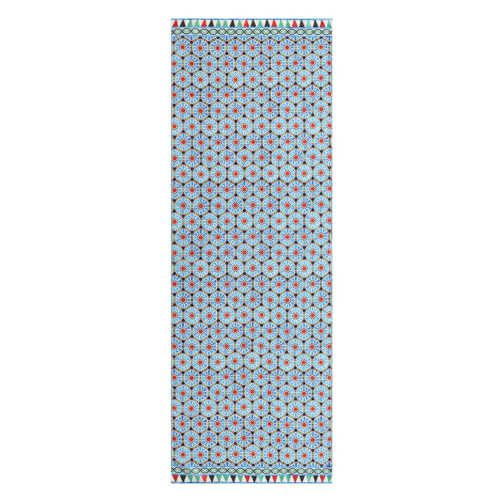 Blue and Red Silk Scarf Zellige