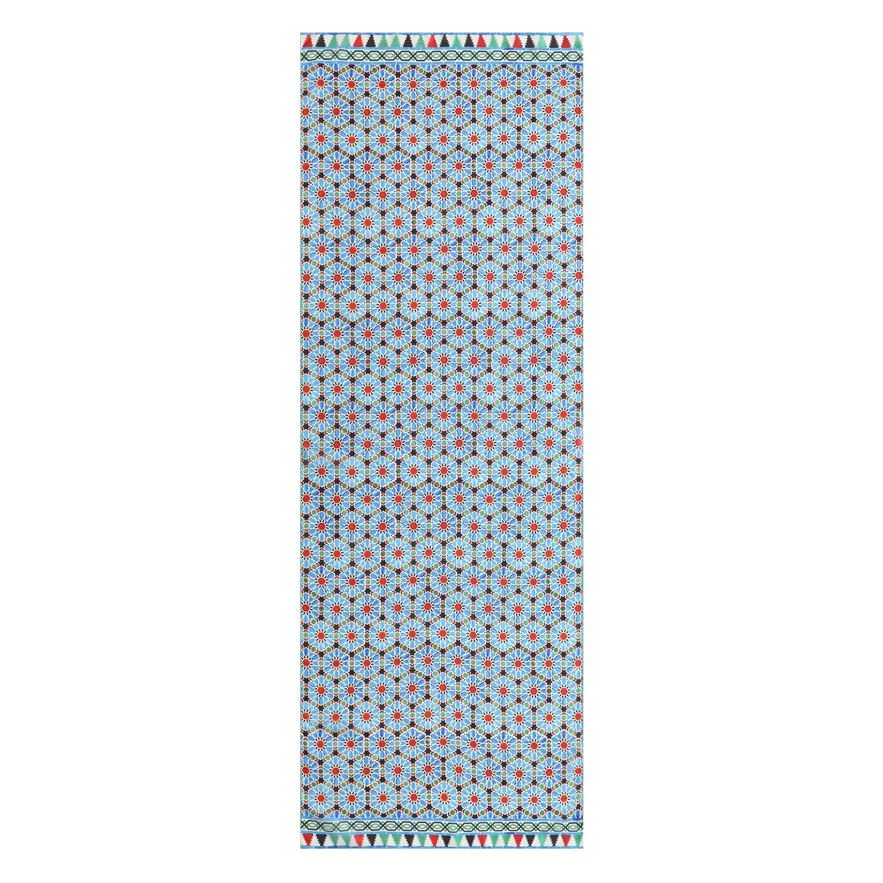 Blue and Red Silk Scarf Zellige