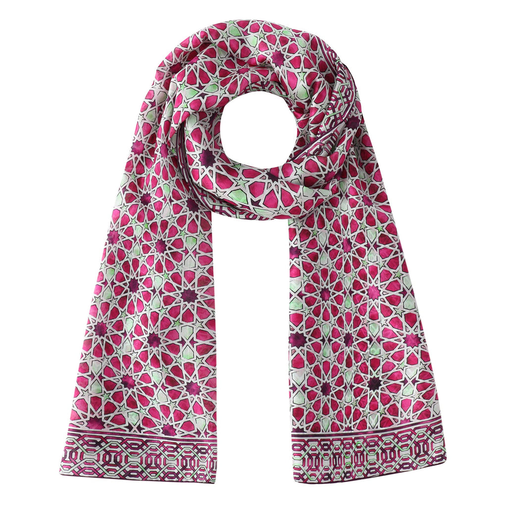 Long Pink Silk Scarf Fatima