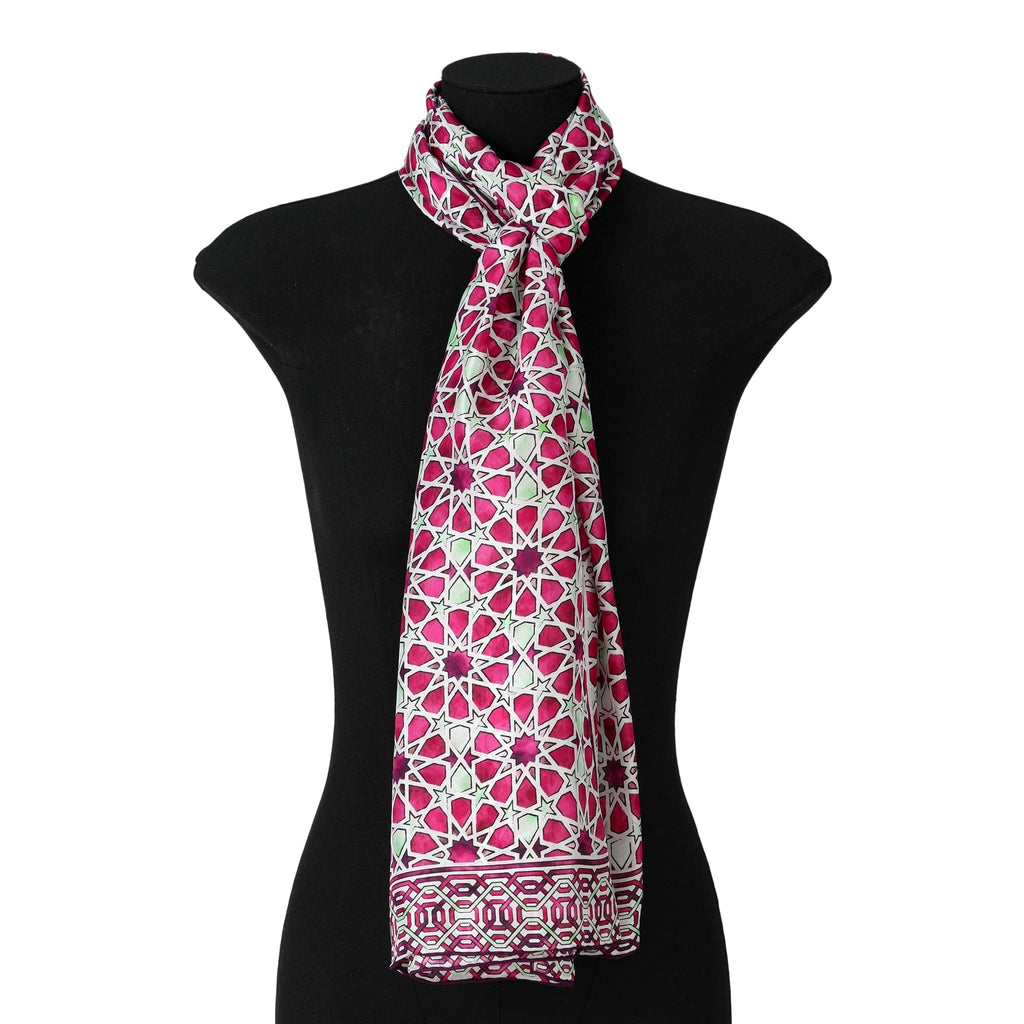 Long Pink Silk Scarf Fatima