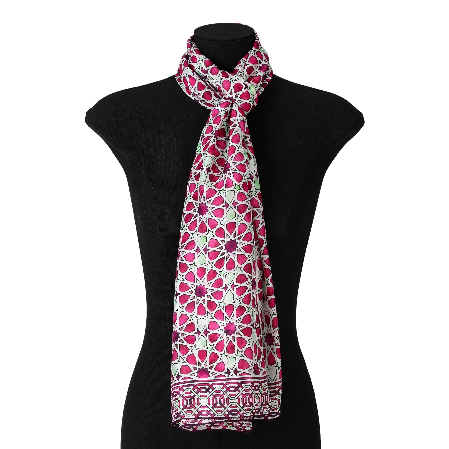 Long Pink Silk Scarf Fatima