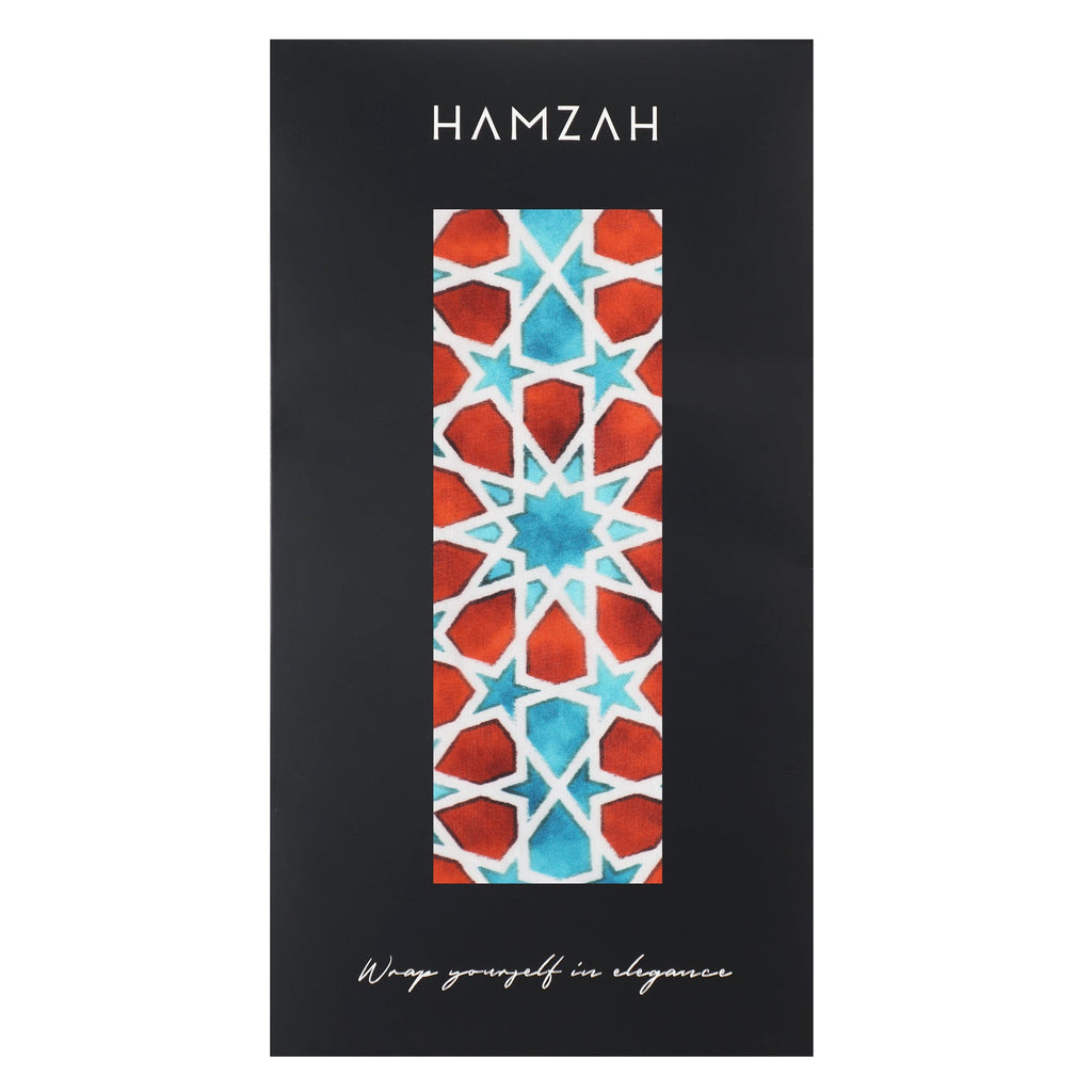 Brown and Blue Silk Scarf Fatima