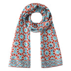Brown and Blue Silk Scarf Fatima