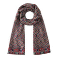 Burgundy Silk Scarf with Geometrical Print Sultana